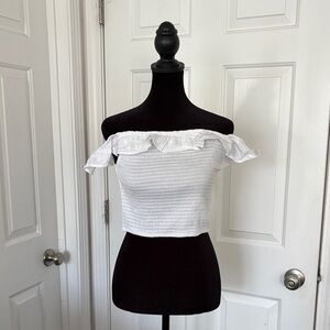 Wild Fable NWT Off-Shoulder White Crop Top